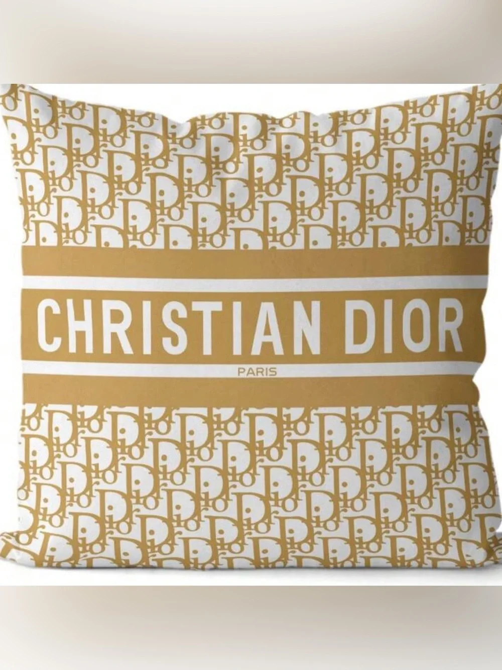 New Logo Pillow CASE  in yellow & White 18 inch